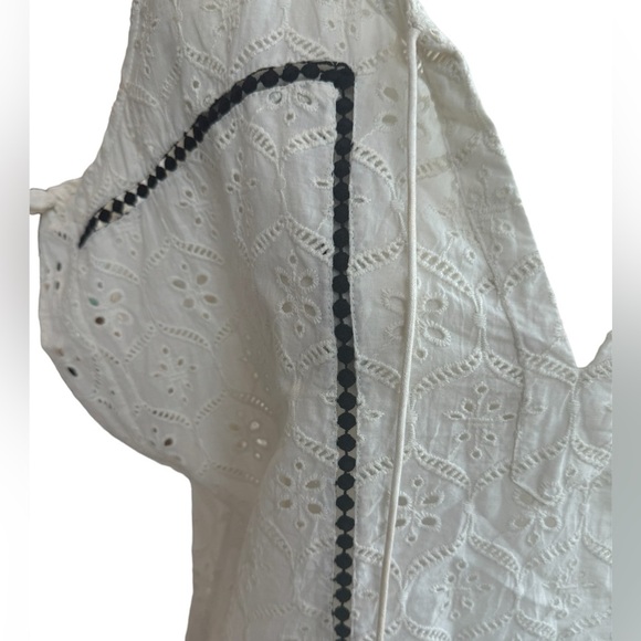 Anthropologie Hemant & Nandita Aditya White Embroidered Dress Size M - Picture 9 of 16